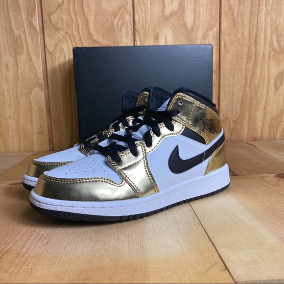 Jordan Other - Nike Air Jordan 1 Mids Metallic Gold